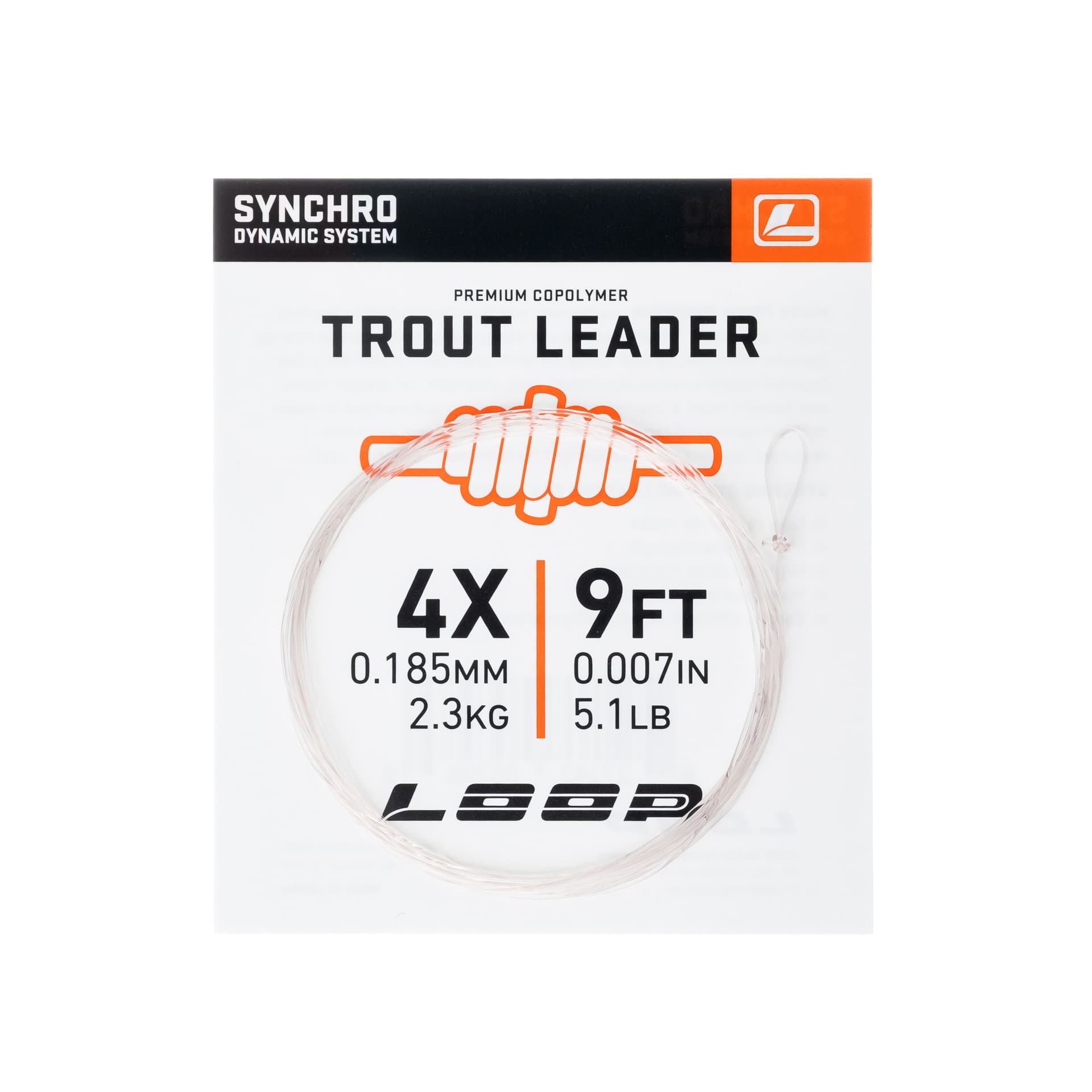 Synchro 9' Trout Leader 4X 0.185 mm